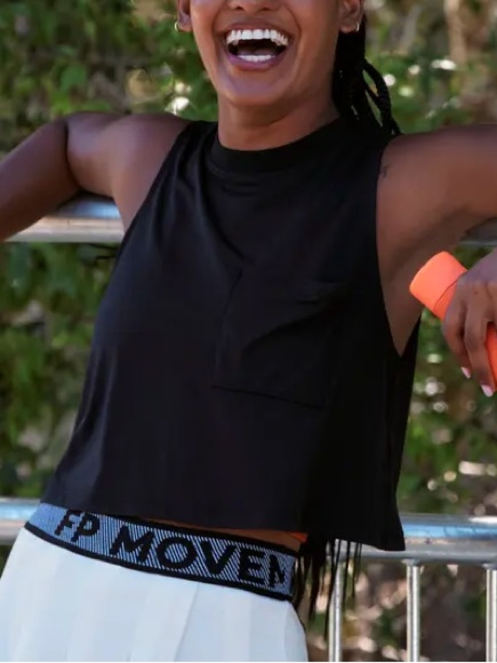 FP Movement Women M Black Lightweight Sweat-Wicking Cropped Throwback Tank Top